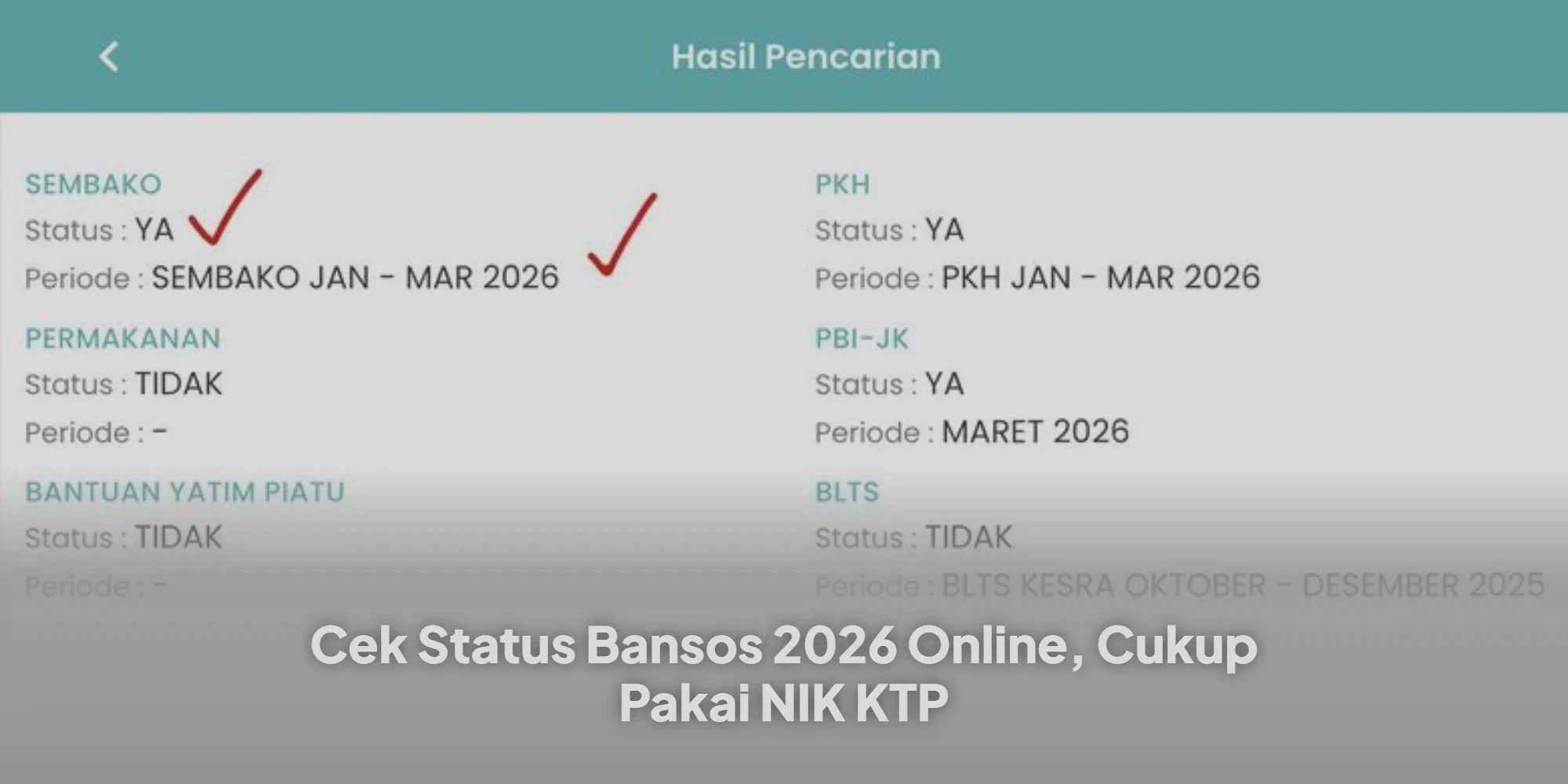 Cara Cek Penerima Bansos 2026 Secara Online Pakai NIK KTP